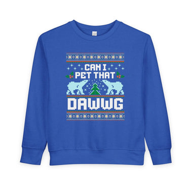 Can I Pet That Dawwg Toddler Christmas Meme Sweater - Sunlit Funlit Country Music Tees